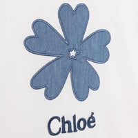 Chloe Off White With Denim Flower Tee