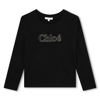 Chloe Black Shinny Logo Tee