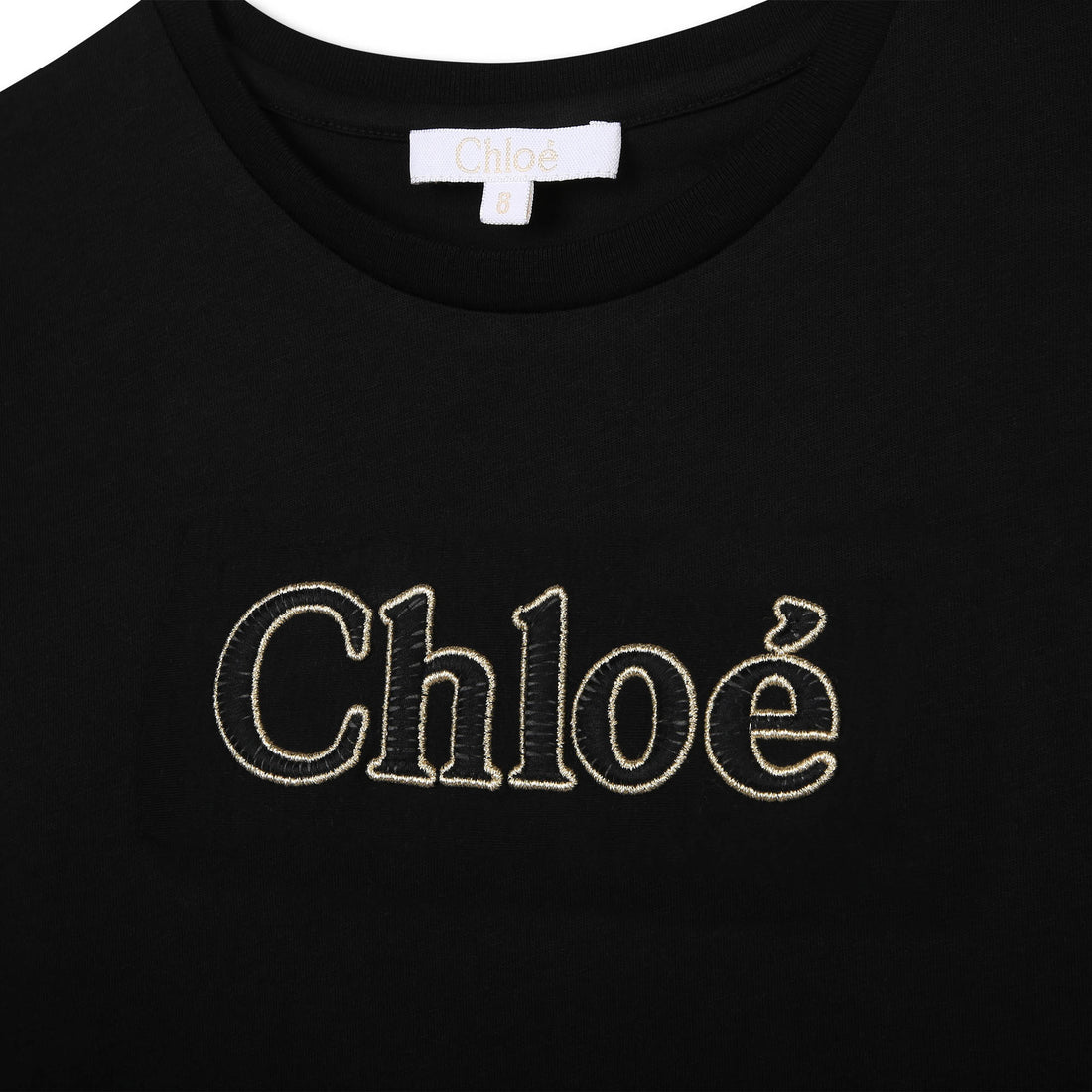 Chloe Black Shinny Logo Tee