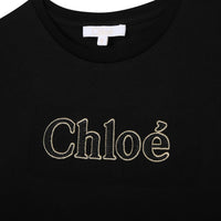 Chloe Black Shinny Logo Tee