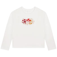 Chloe Off White Flowers Logo Tee