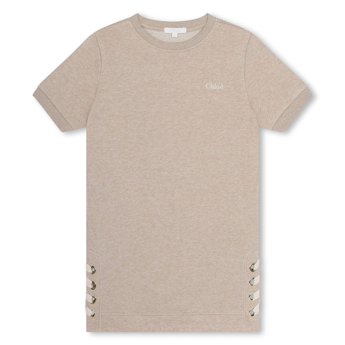 Chloe Beige Short Sleeved Dress