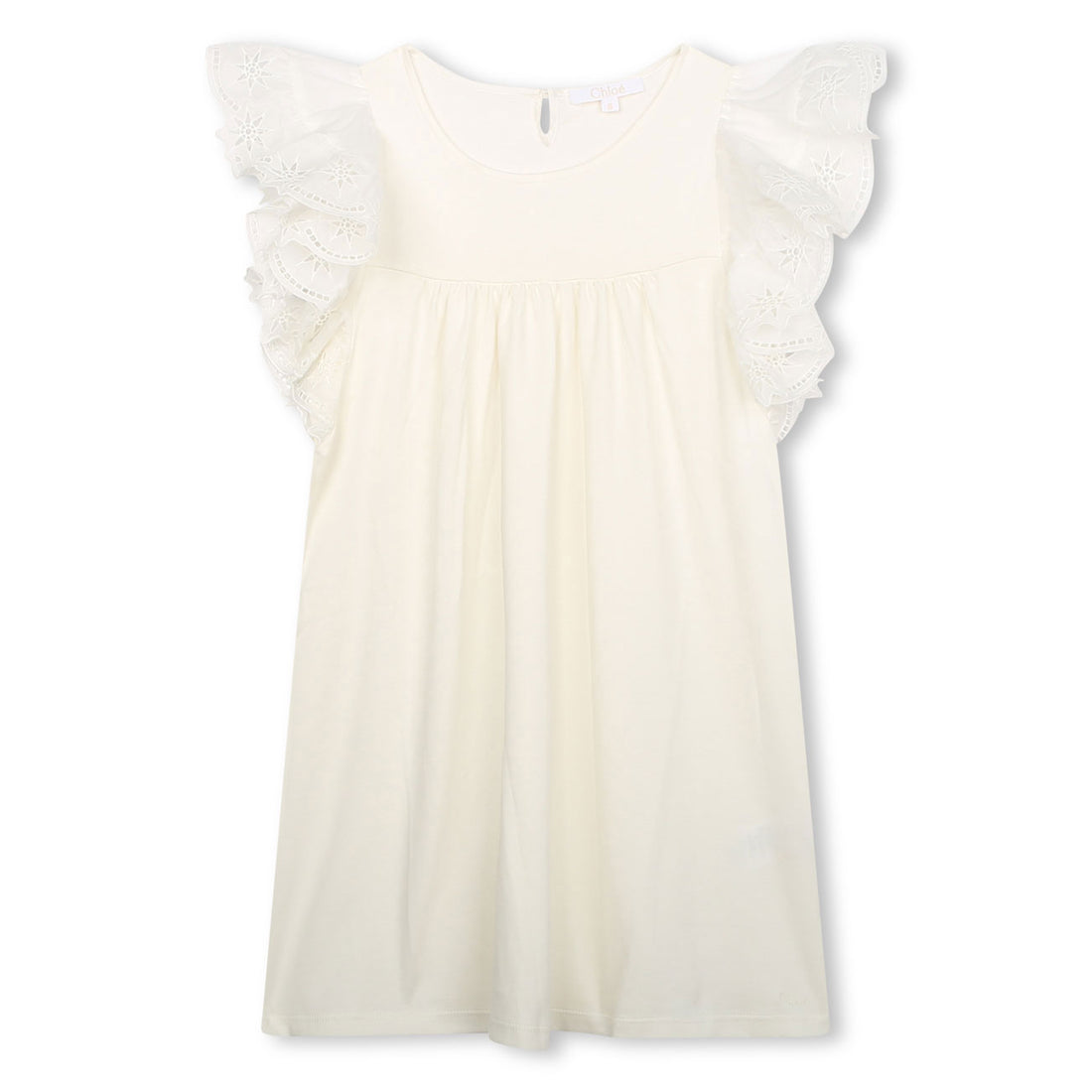 Chloe Off White Short Sleeved Dress