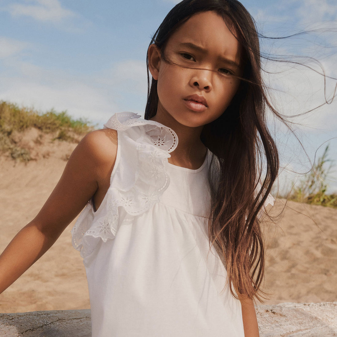 Chloe Off White Short Sleeved Dress