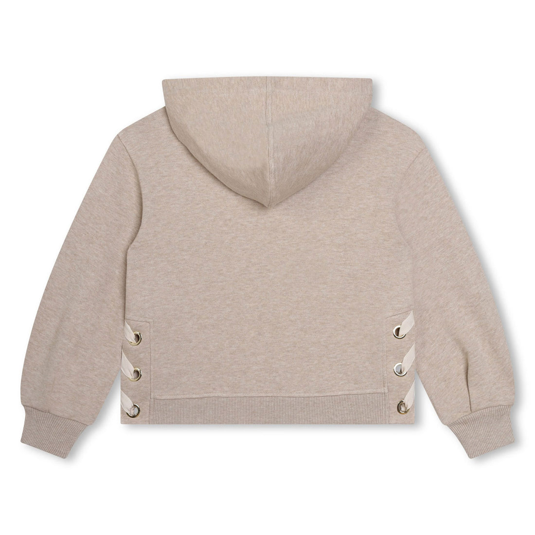 Chloe Beige Lace Detailed Hoodie