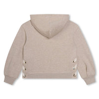 Chloe Beige Lace Detailed Hoodie