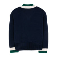 Finger in the Nose  Navy V Neck Campus Sweater