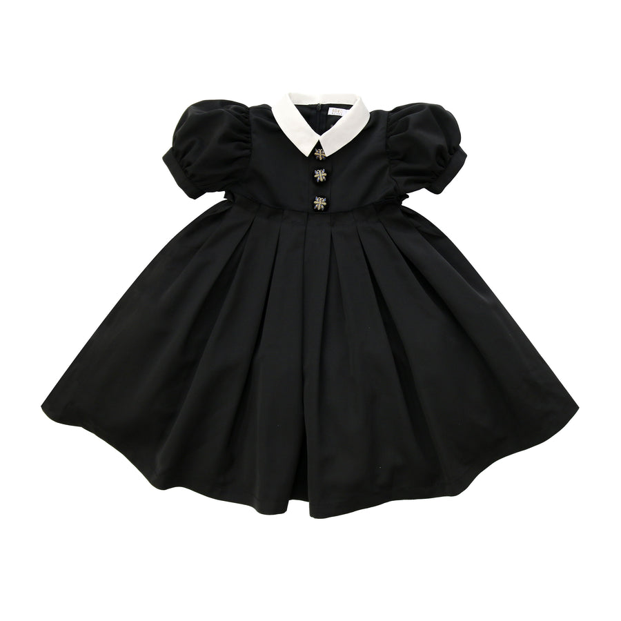Coco Blanc Black Taffeta Short Sleeve Dress 3 Coco Blanc Black Taffeta Short Sleeve Dress 3