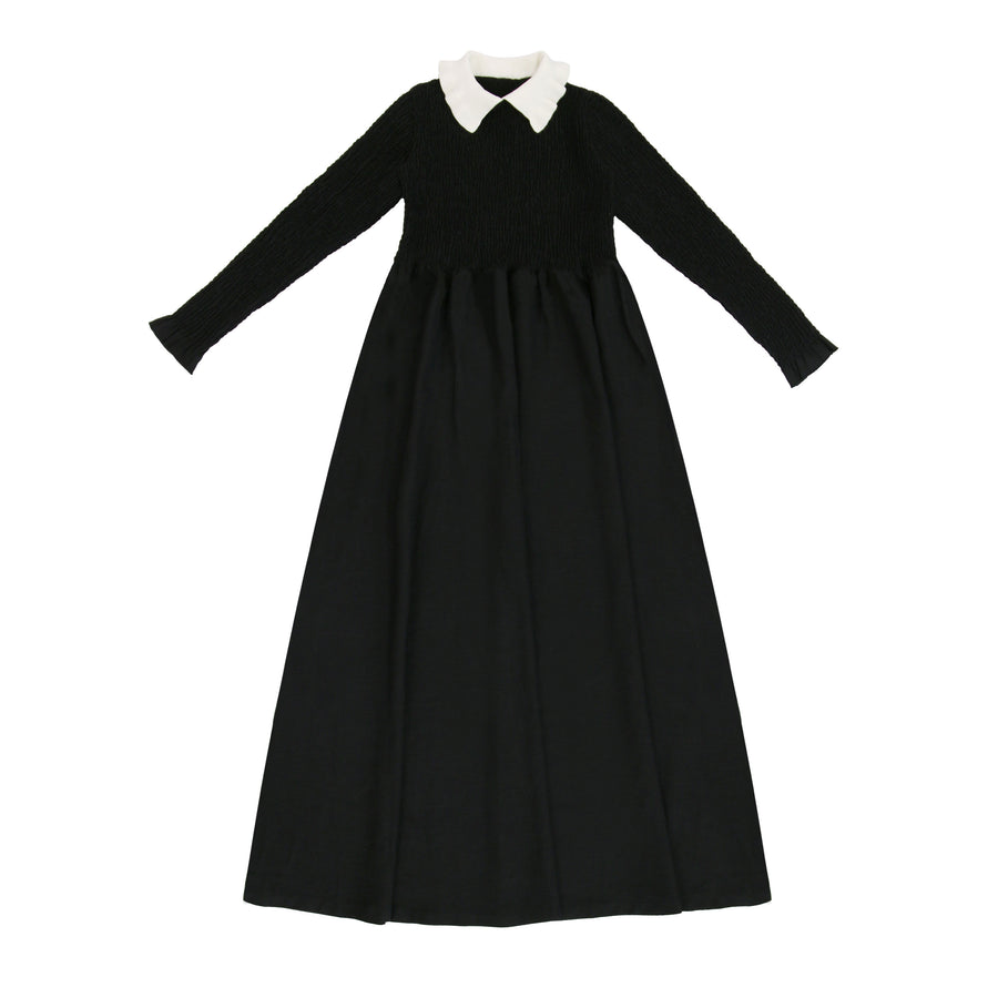 Coco Blanc Black Collared Maxi Dress