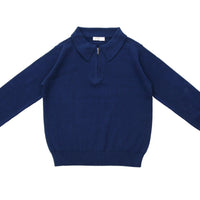 Coco Blanc Navy Zipper Polo