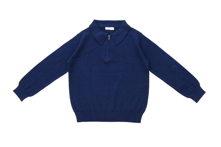 Coco Blanc Navy Zipper Polo