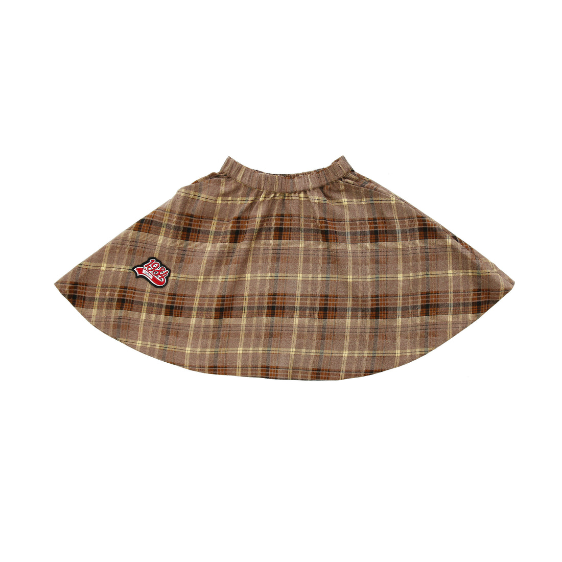 Coco Blanc Brown Plaid Graphic Skirt