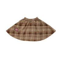 Coco Blanc Brown Plaid Graphic Skirt