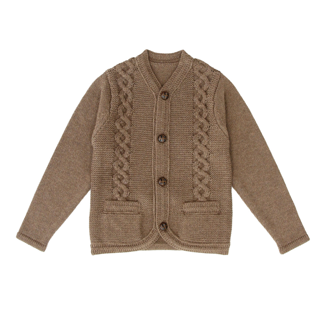 Coco Blanc Mocha Cabled Knit Cardigan