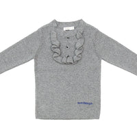 Coco Blanc Grey Ruffle Bib Sweater