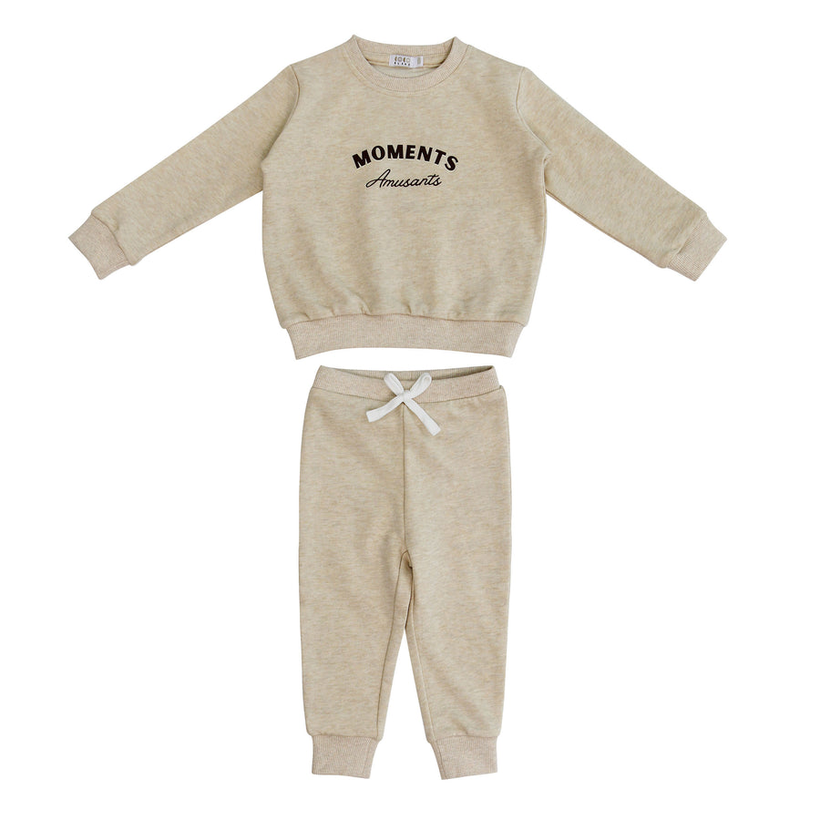 Coco Blanc Tan Sweatshirt Set