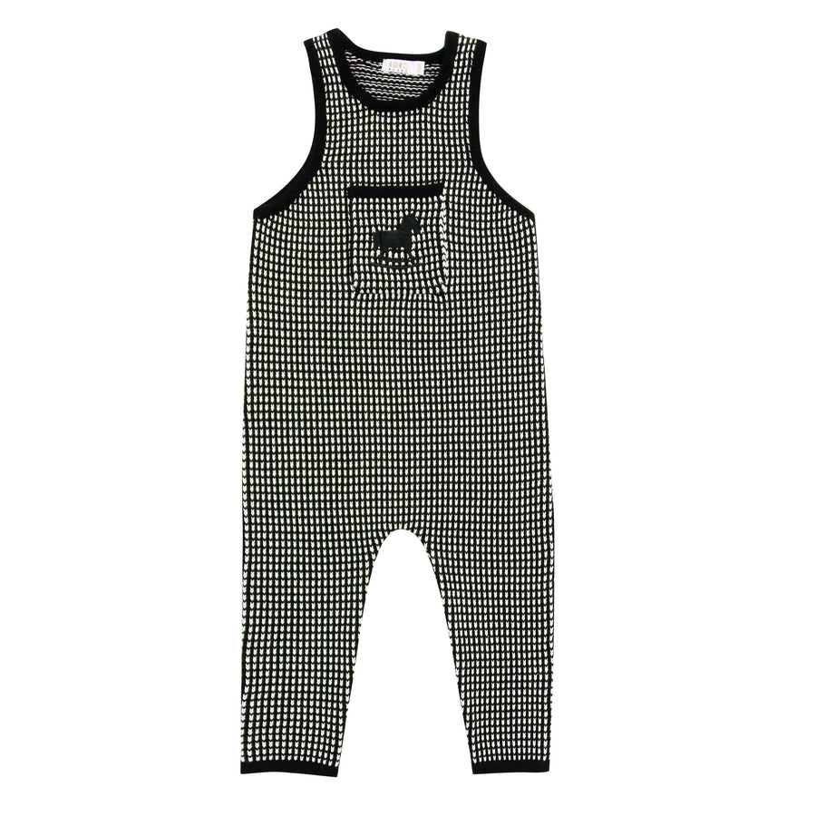 Coco Blanc Black/White Long Knit Romper