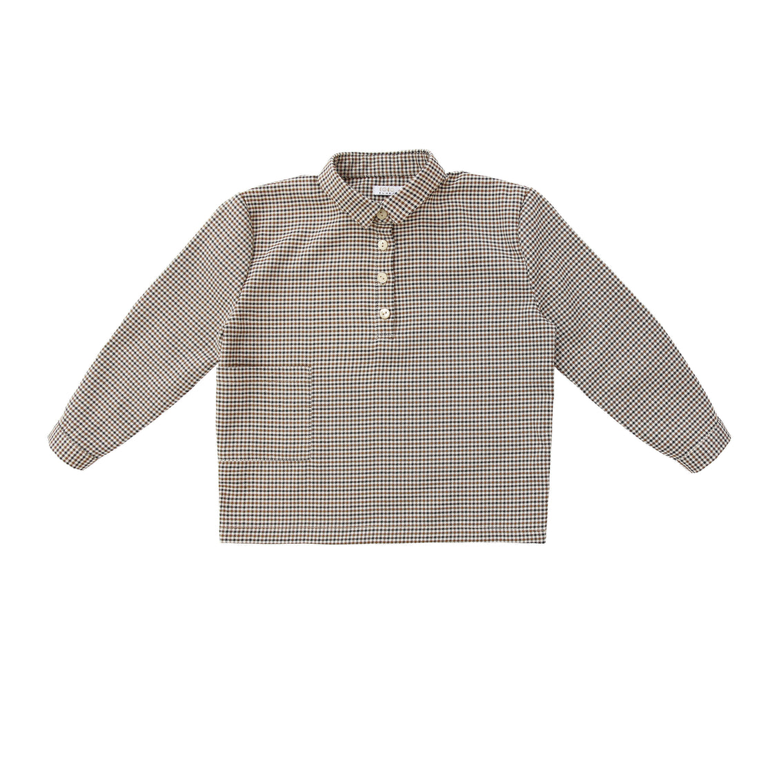 Coco Blanc Brown Houndstooth Boxy Shirt