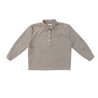 Coco Blanc Brown Houndstooth Boxy Shirt