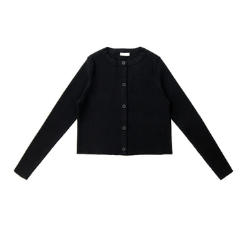  Black Ribbed Cardigan