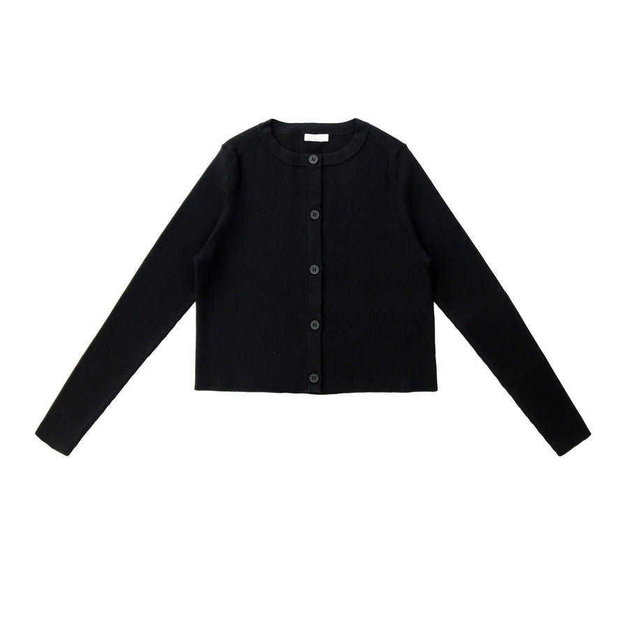 Coco Blanc Black Ribbed Cardigan