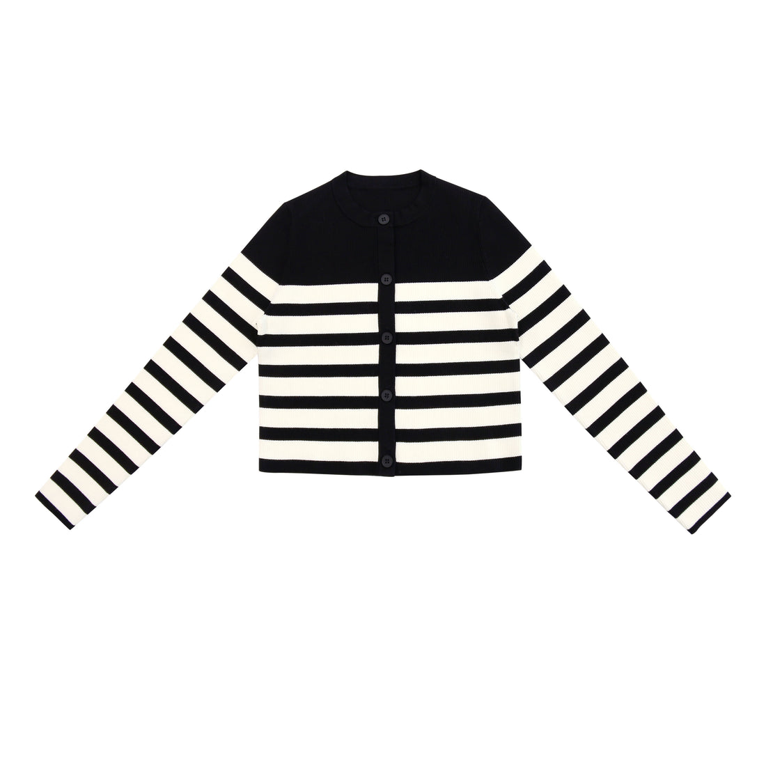 Coco Blanc Black/Cream Striped Cardigan