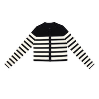Coco Blanc Black/Cream Striped Cardigan