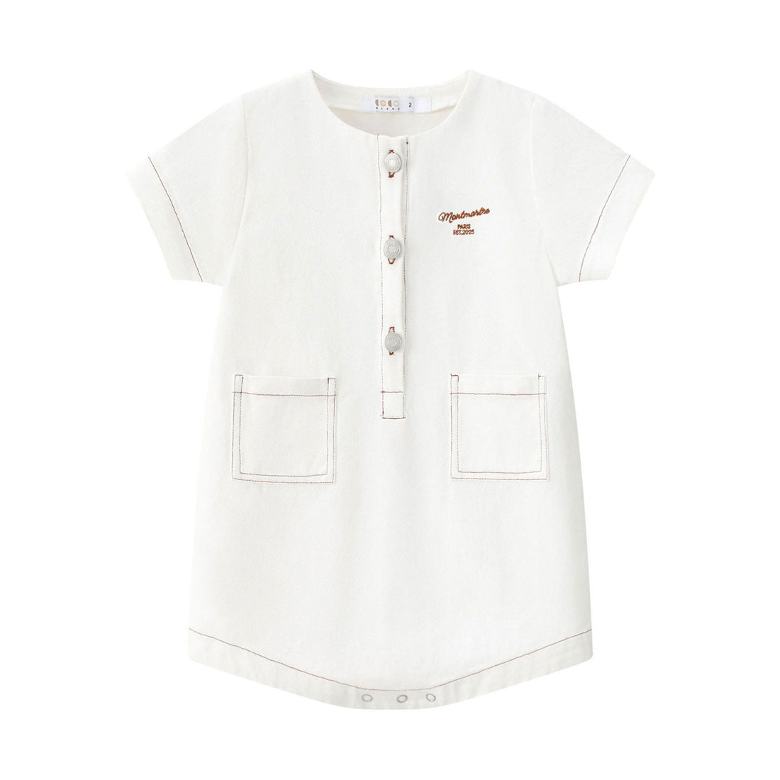 Coco Blanc White Denim Boys Romper