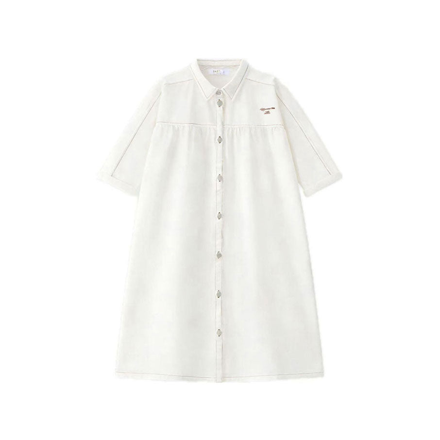Coco Blanc White Denim 3/4 Sleeve Dress