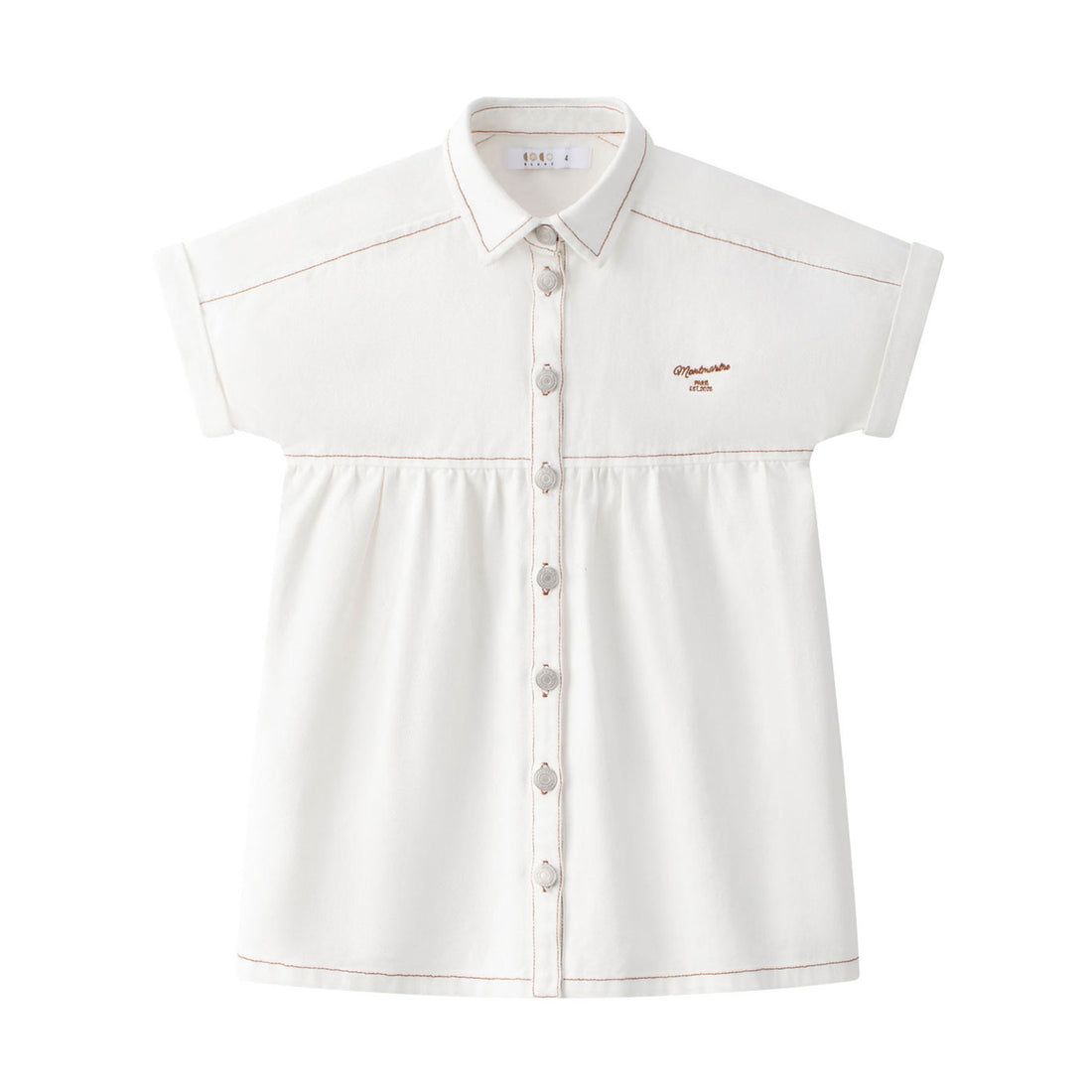 Coco Blanc White Denim Short Sleeve Dress