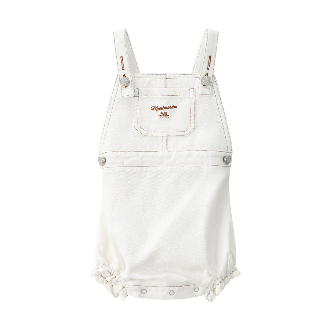 Coco Blanc White Denim Girls Romper
