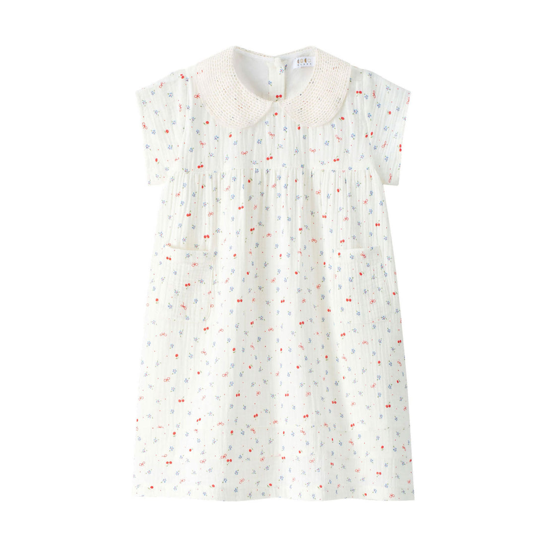 Coco Blanc Cherry Guaze Short Sleeve Dress