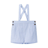 Coco Blanc Blue Striped Suspender Shorts
