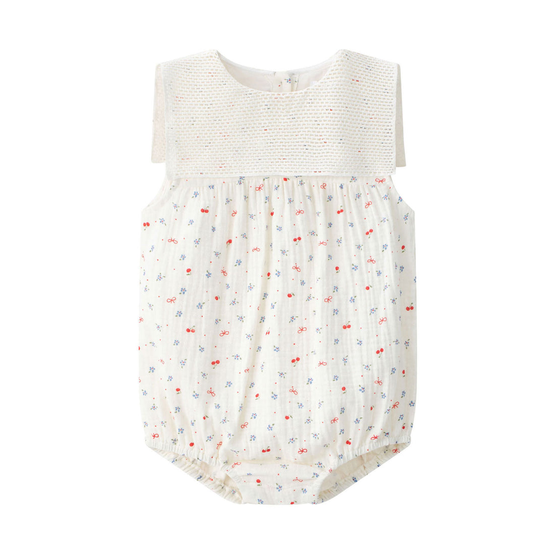 Coco Blanc Cherry Guaze Sailor Romper