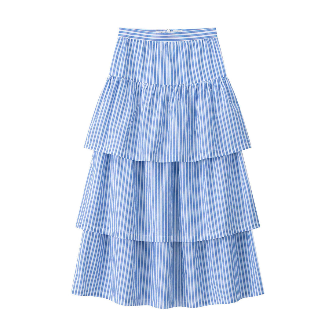 Coco Blanc Blue Striped Layered Skirt