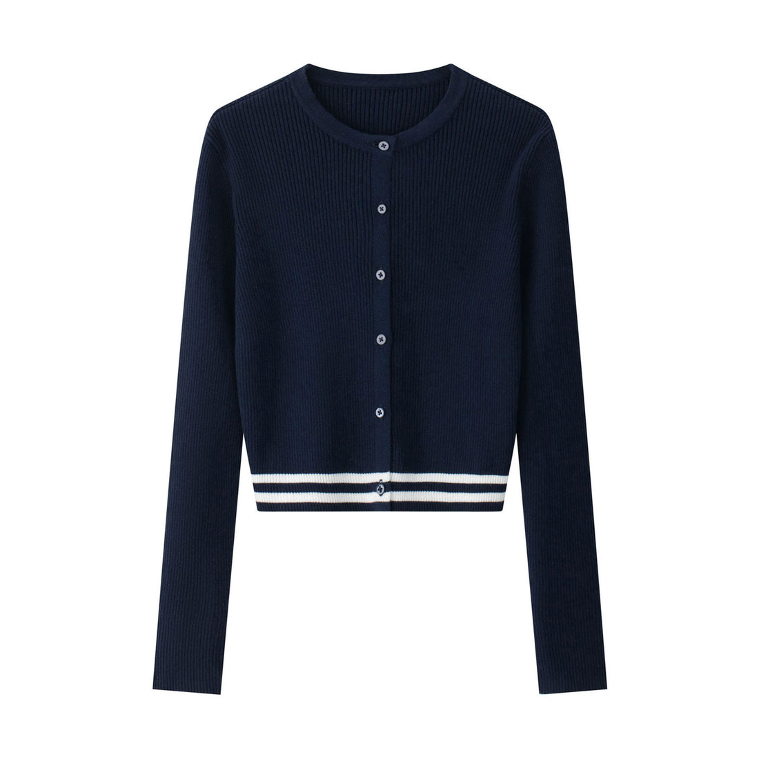 Coco Blanc Navy Stripe Cuff Cardigan