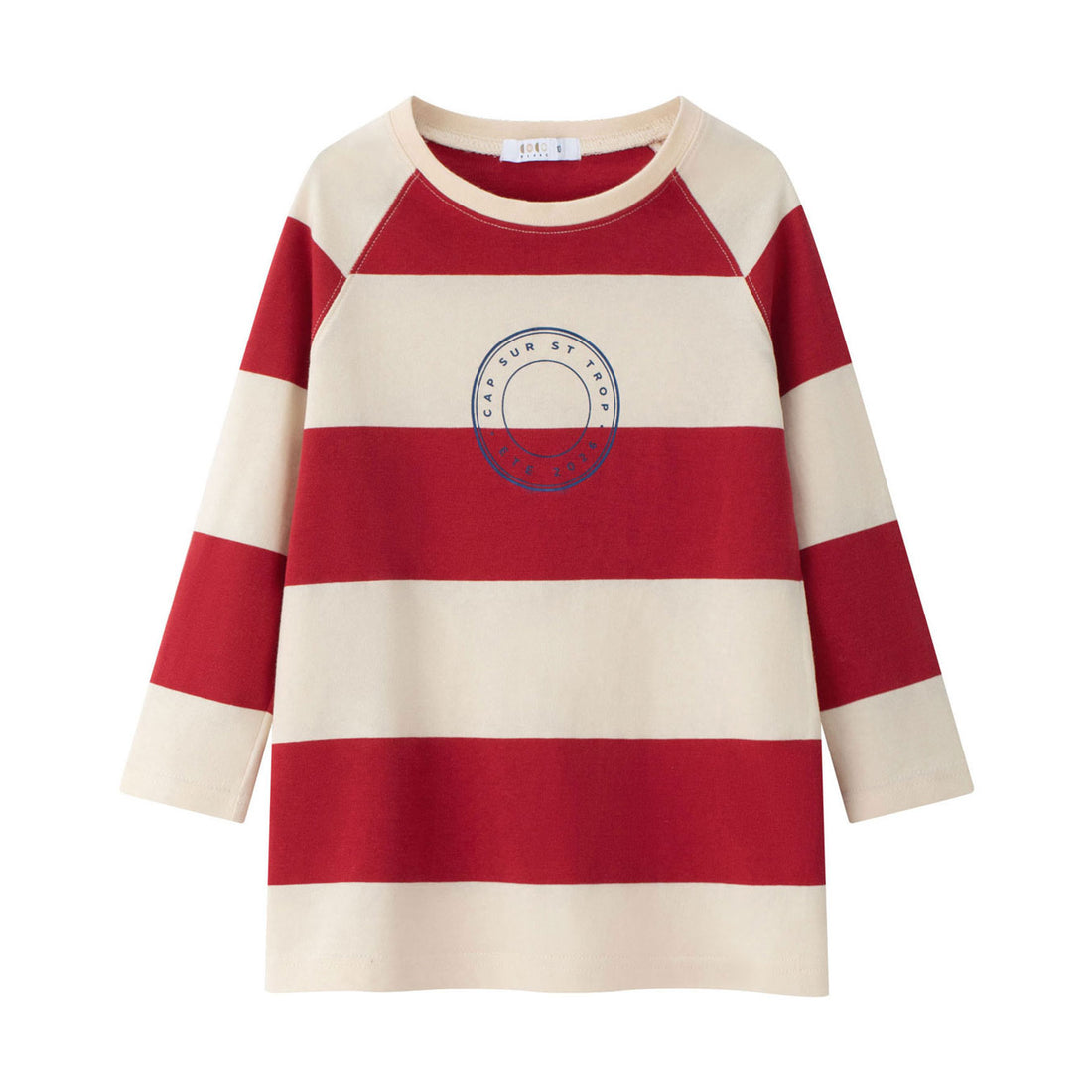 Coco Blanc Red Stripe 3/4 Sleeve Tee