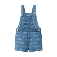 Coco Blanc Blue Denim Printed Overalls