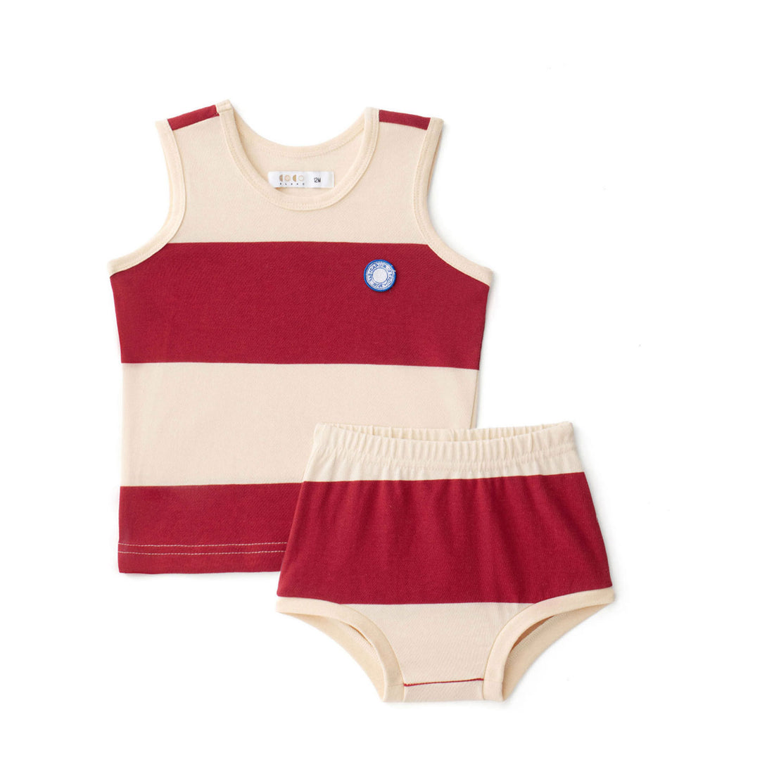 Coco Blanc Red Stripe Bloomer Set
