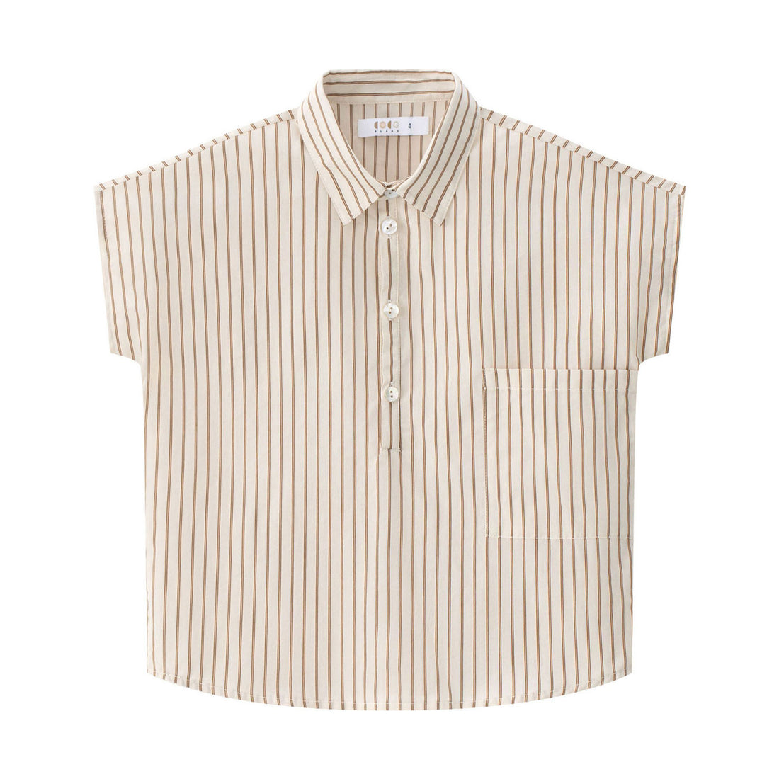 Coco Blanc Cream Striped Oversized Shirt