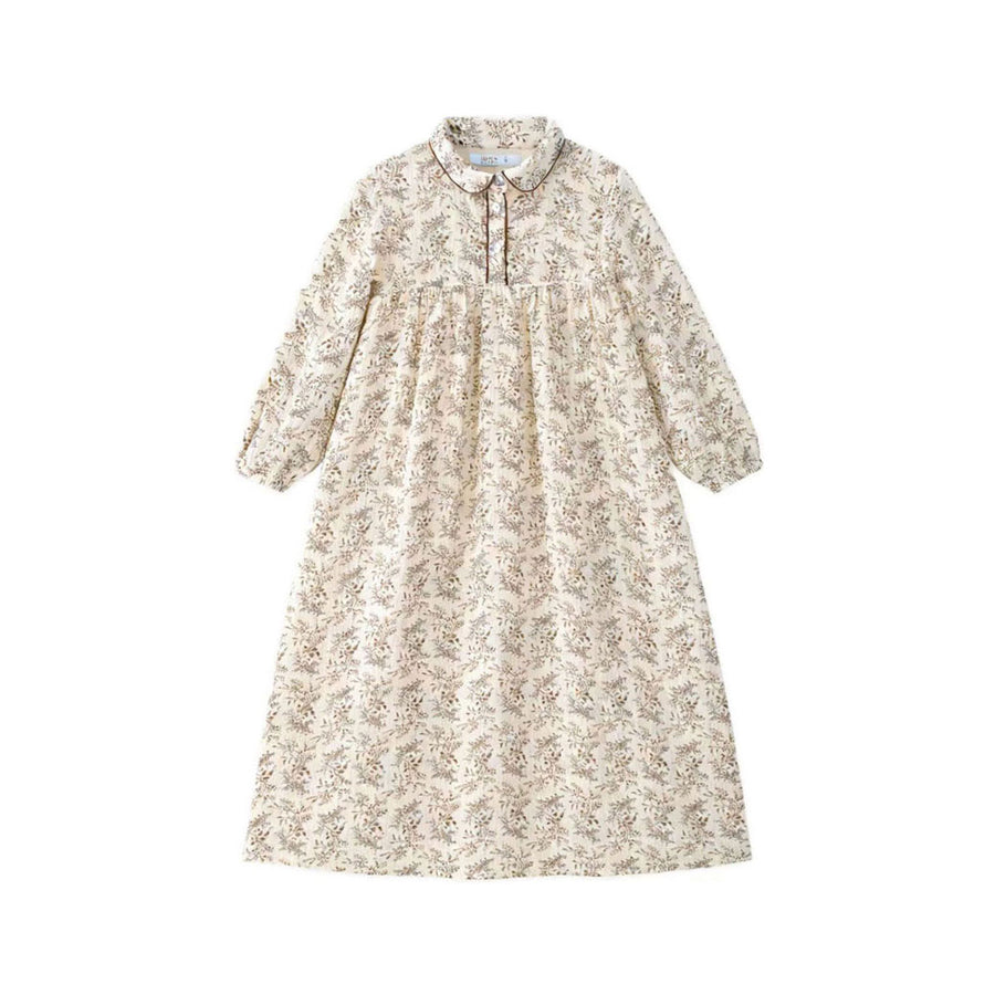 beige and coco dress Beige Floral Embroidered Maxi Dress Small main image 1