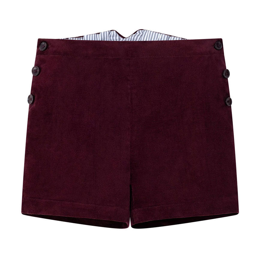 Coco Blanc Burgundy Double Breasted Shorts