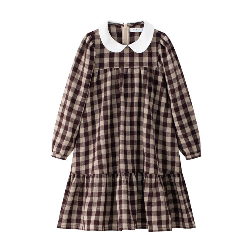 Coco Blanc Burgundy Plaid Dress