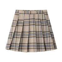 Coco Blanc Blue Plaid Pleated Skirt