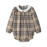 Coco Blanc Blue Plaid Romper
