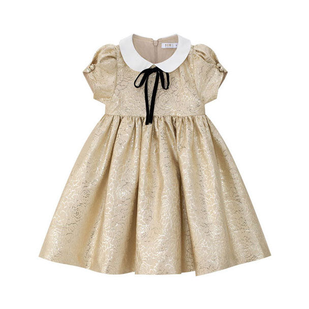 Coco Blanc Gold Jaquard Dress