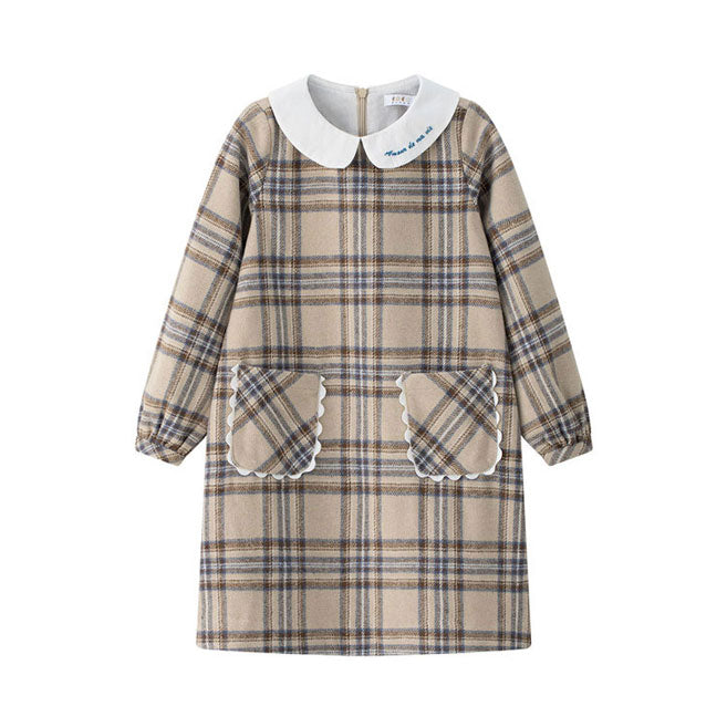 Coco Blanc Blue Plaid A-Line Dress