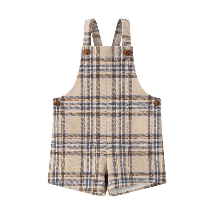 Coco Blanc Blue Plaid Overalls