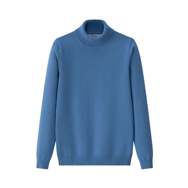 Coco Blanc Blue Fine Knit Turtleneck