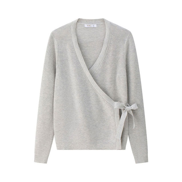 Coco Blanc Marled Grey Wrap Sweater
